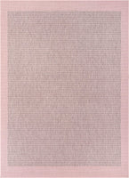 Blush Pink Indoor/Outdoor Flat Weave Pile Solid Color Border Pattern