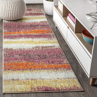 Contemporary Modern Abstract Vintage Cream/Pink Area Rug