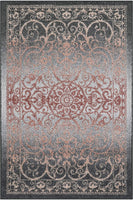 Maples Rugs Pelham Vintage Kitchen Rugs Non Skid Grey/Coral