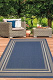 Jardin Indoor/Outdoor Stripe Rug, Navy Ivory