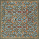 Heritage Collection Handmade Traditional Oriental Premium Wool Area Rug Sage / Blue