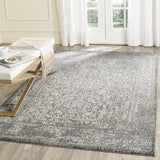 Vintage Oriental Grey and Ivory Area Rug