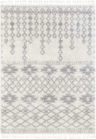 Beige Moroccan Shag Diamond Medallion Pattern Runner Rug