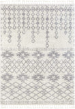 Beige Moroccan Shag Diamond Medallion Pattern Runner Rug
