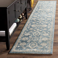 Sofia Collection Vintage Oriental Distressed Soft Area Rug Blue / Beige