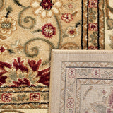 Lyndhurst CollectionTraditional Oriental Non-Shedding Stain Resistant Living Room Bedroom Accent Rug Beige / Ivory