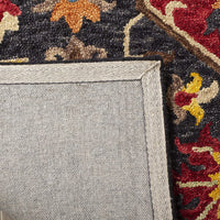 Aspen Collection  Handmade Boho Wool Area Rug Charcoal / Cream