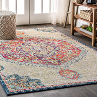 JONATHAN Y Bedroom Kitchen Living Room Indoor soft Area-Rug Cream/Orange