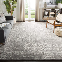 Vintage Oriental Grey and Ivory Area Rug