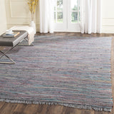 Hand Woven Aqua and Multi Cotton Area Rug