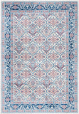 Oriental Damask Trellis Soft Area Rug, Beige / Navy