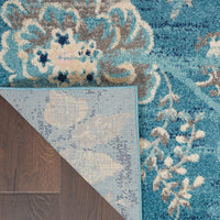 Tranquil Eclectic Floral Turquoise Soft Area Rug