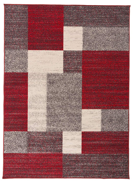 Belgio Rubber Backed Non Slip Rugs and Runners Red Gray Striped – hapsho