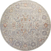 Chris Loves Julia x Loloi Rosemarie ROE-04 Graphite / Multi Oriental Area Rug 18" x 18" Sample Swatch