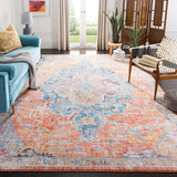 Safavieh Collection  Medallion Distressed Area Rug Blue / Orange