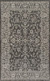 Palazzo Vine Border Textured Weave Indoor /Outdoor Area Rugs Black/Gray