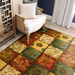 Artifact Panel Patchwork Soft Area Rug, Multi