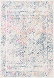 Moroccan Boho Distressed  Ivory / Dark Blue