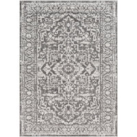 Vintage Medallion Charcoal Light Gray Area Rug