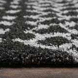 Midnight Collection Geometric Stripes Rug