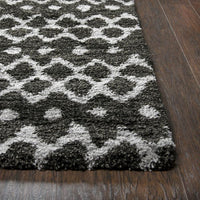 Midnight Collection Geometric Stripes Rug