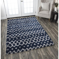 Midnight Collection Geometric Stripes Rug