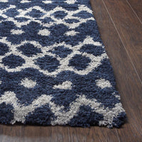 Midnight Collection Geometric Stripes Rug