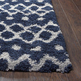 Midnight Collection Geometric Stripes Rug