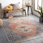 Distressed Persian Printed Machine Washable Area Soft Rug