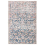 Carty Indoor/Outdoor Oriental Blue and Light Pink Soft Area Rug