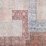 Carty Indoor/Outdoor Oriental Blue and Light Pink Soft Area Rug