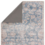 Carty Indoor/Outdoor Oriental Blue and Light Pink Soft Area Rug