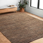 Home Farmhouse Jute and Leather Handwoven Area Rug