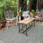 Havannah Indoor/ Outdoor Chevron Stripe Patio Rug - Grey/Blue