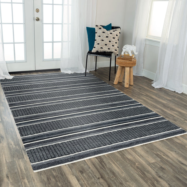 Jupiter Collection Hand Tufted Modern Stripe Soft Area Rug