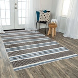 Jupiter Collection Hand Tufted Modern Stripe Soft Area Rug
