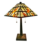 Amora Lighting Floral 21-inch Tiffany-style Mission Table Lamp