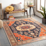 Bold Medallion Printed Machine Washable Area Soft Rug