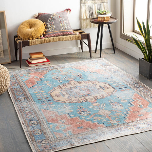 Vintage Global Printed Machine Washable Area Soft Rug