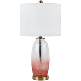 Arbyrd Modern Pink Crackle Glass Table Lamp