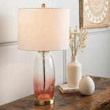 Arbyrd Modern Pink Crackle Glass Table Lamp