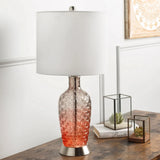 Aritra 25" Modern Red Glass Table Lamp - 25"H x 12"W x 12"D