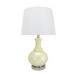 Aspen Creative 26" High Transitional Shell Table Lamp with Hardback Empire Lamp Shade in White, 14" wide