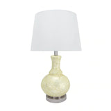 Aspen Creative 26" High Transitional Shell Table Lamp with Hardback Empire Lamp Shade in White, 14" wide