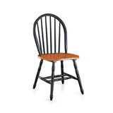 Autumn Lane Windsor Solid Wood Chairs, Set of 2, Black and Oak