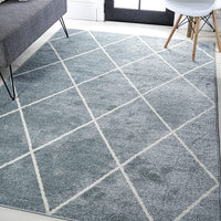 JONATHAN Y Minimalist Diamond Trellis soft Area Rug Bedroom Kitchen Multi/White