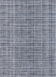 Boer Blue Geometric Lines Pattern Area Rug