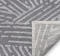 Talson Grey Geometric Lines Pattern Area Rug