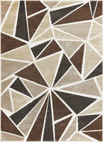 Modern Geometric Brown Beige Dark Grey Area Rugs