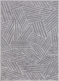 Talson Grey Geometric Lines Pattern Area Rug